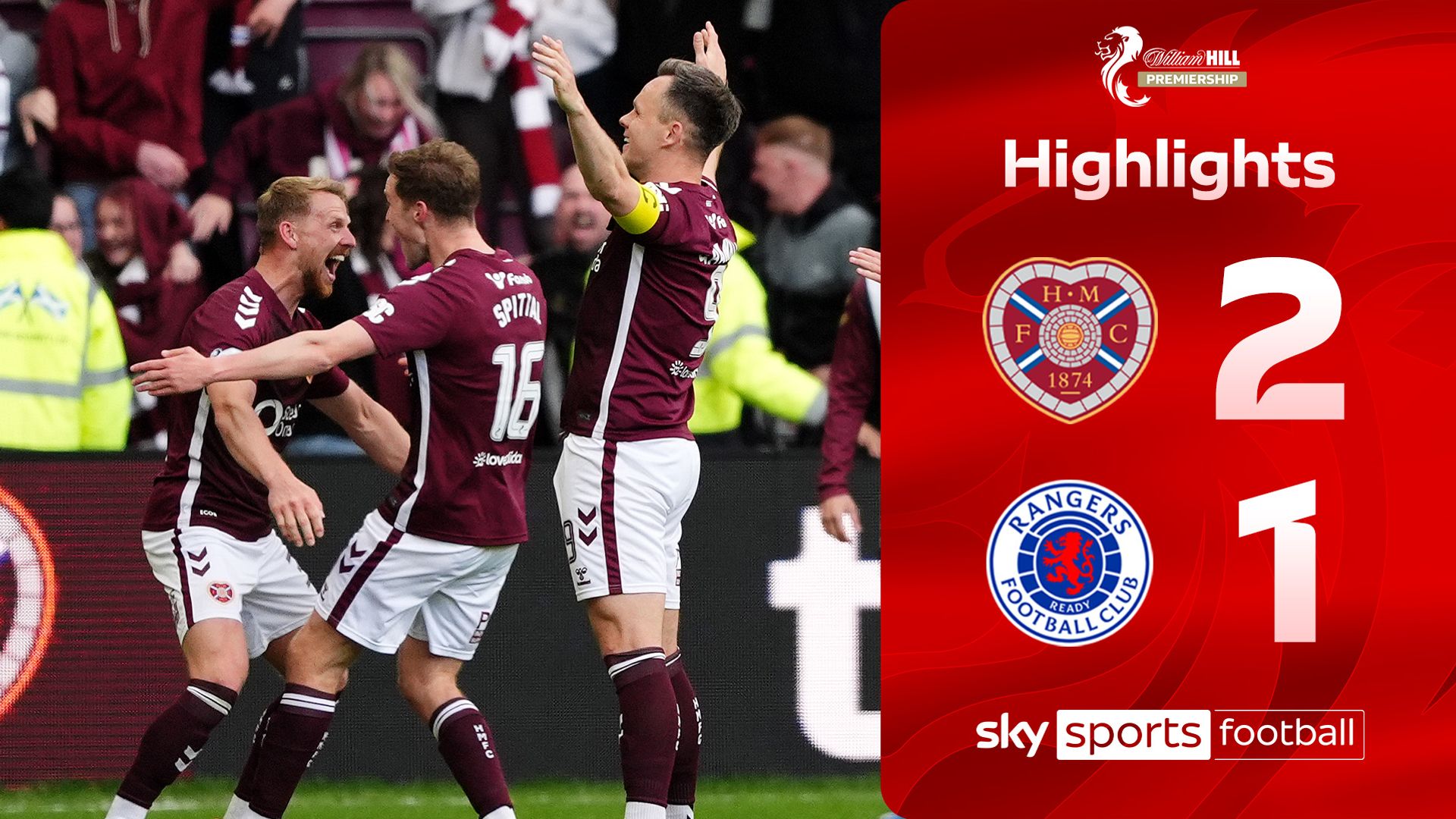 Hearts menang atas Rangers dalam Liga Skotlandia